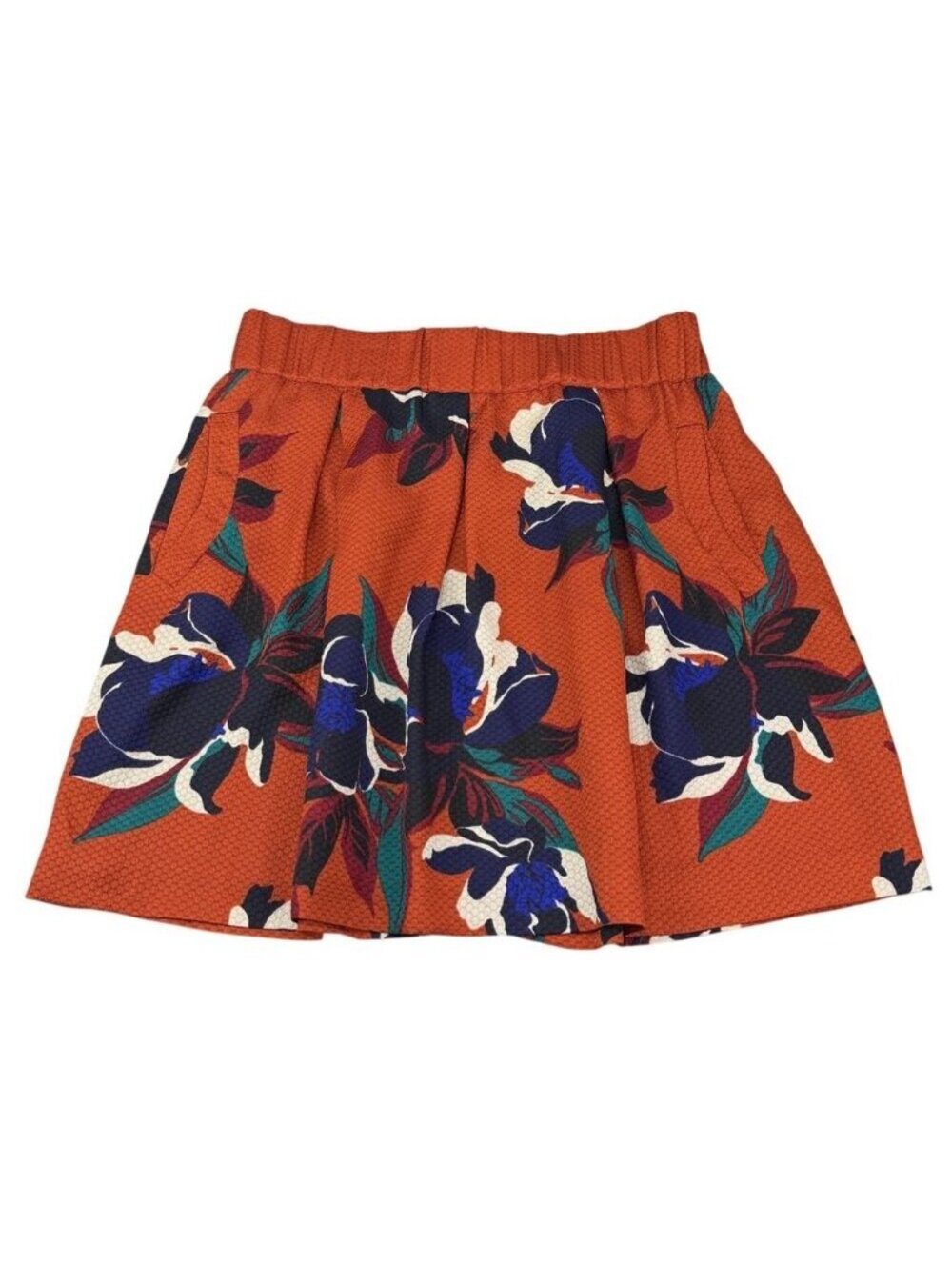 Anthropologie Maeve Maira Rust Orange Floral Skirt - Picture 2 of 5